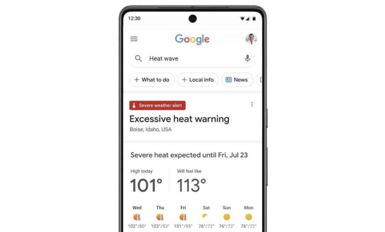 Google Search will now give you extreme heat alerts