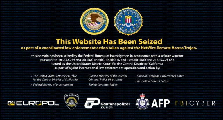 NetWire Malware Site and Server Seized, Admin Arrested