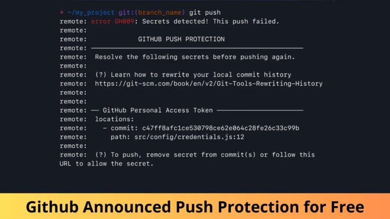 Github Announced Push Protection Feature Free