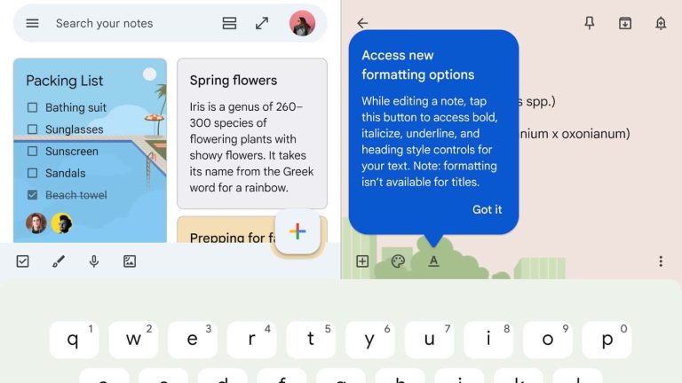 Google intros rich text formatting for Google Keep on Android