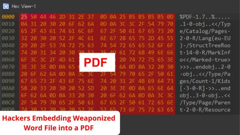 Hackers Embed Weaponized Word File into a PDF