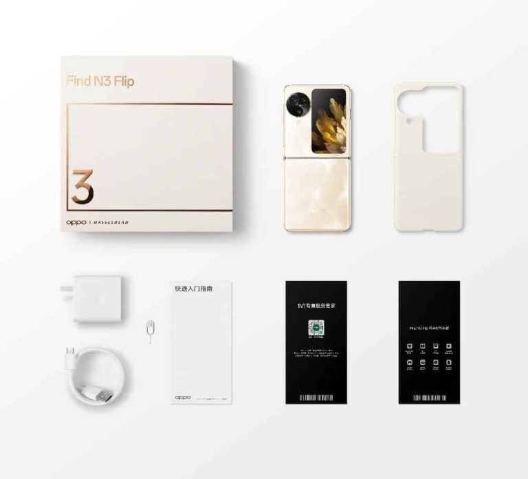 OPPO Find N3 Flip images show the retail box, its contents & more