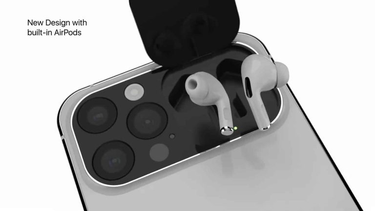 This iPhone concept has AirPods built-in & two displays