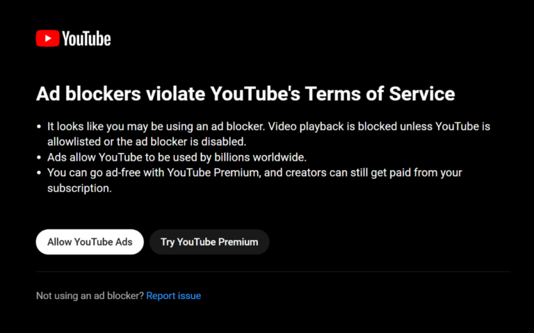 YouTube shows ads for ad blocker, financial scams