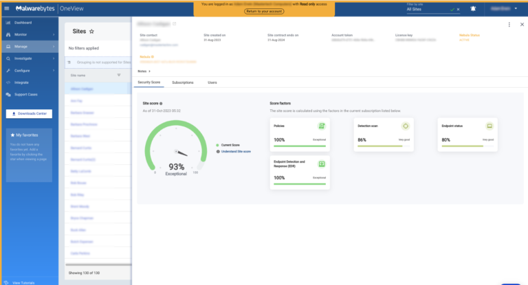 Introducing Security Advisor Site Scores for OneView: Easy assessment of client security for MSPs 