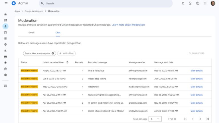 Google Chat is getting a new moderation tool