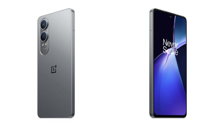 New OnePlus Nord phone shown from all sides in both color options