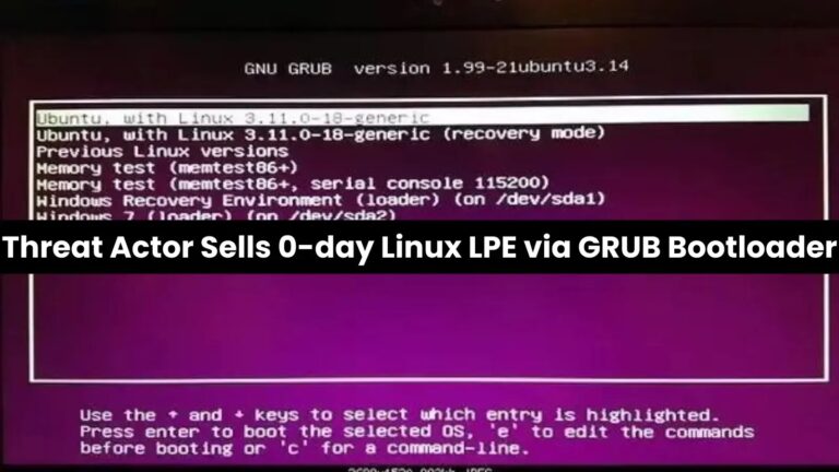 Threat Actor Claiming a 0-day in Linux LPE Via GRUB bootloader