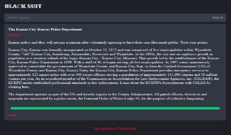 BlackSuit Ransomware Leaks Kansas City Police Data in Failed Ransom Plot